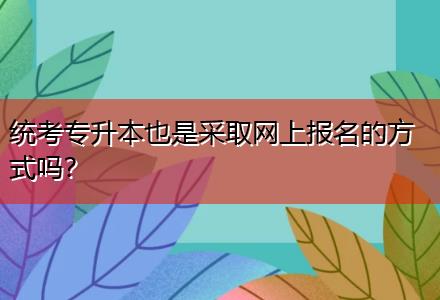 統(tǒng)考專升本也是采取網(wǎng)上報(bào)名的方式嗎？