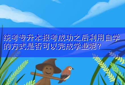 統(tǒng)考專升本報(bào)考成功之后利用自學(xué)的方式是否可以完成學(xué)業(yè)呢？