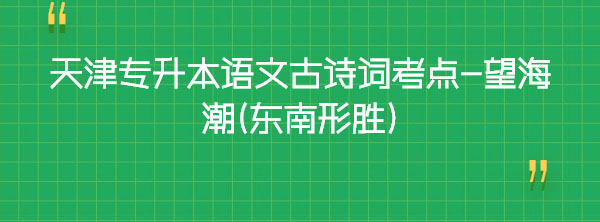 天津?qū)I菊Z文古詩詞考點-望海潮(東南形勝) 天津?qū)I菊Z文古詩詞考點-望海潮(東南形勝)