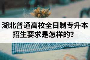湖北普通高校全日制專(zhuān)升本招生要求是怎樣的？