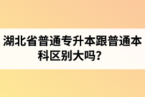 湖北省普通專升本跟普通本科區(qū)別大嗎？專升本專業(yè)課考什么內(nèi)容？