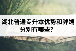 湖北普通專升本優(yōu)勢和弊端分別有哪些？