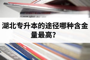 湖北專升本的途徑哪種含金量最高？