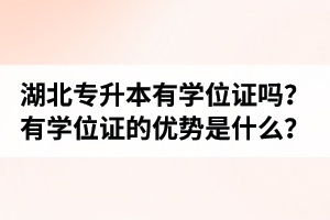 湖北普通專升本有學位證嗎？有學位證的優(yōu)勢是什么？