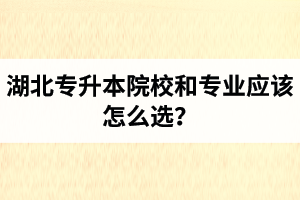 湖北專升本院校和專業(yè)應(yīng)該怎么選？公辦院校和民辦院校差別大嗎？