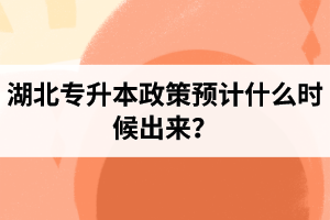 湖北專升本政策預(yù)計什么時候出來？報名前需要做好哪些事情？