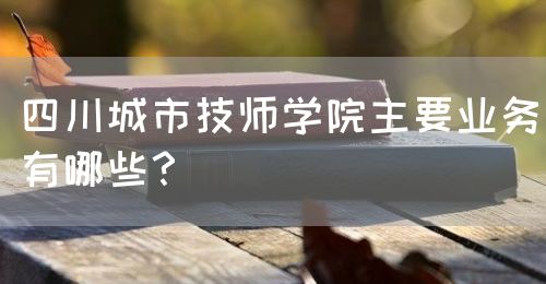 四川城市技師學(xué)院主要業(yè)務(wù)有哪些？(圖1)
