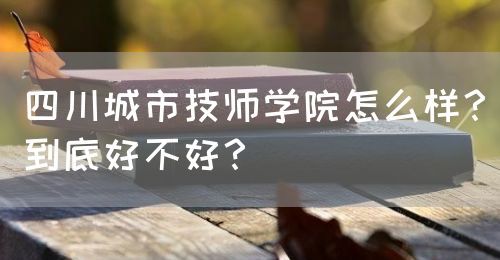 四川城市技師學(xué)院怎么樣？到底好不好？(圖1)
