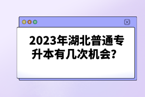 2023年湖北普通專升本有幾次機會？