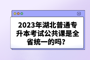2023年湖北普通專升本考試公共課是全省統(tǒng)一的嗎？
