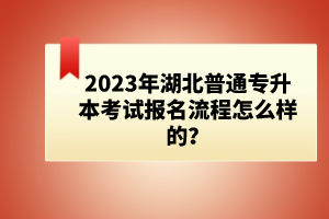 2023年湖北普通專升本考試報名流程怎么樣的?