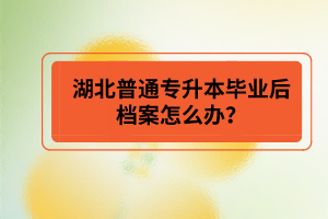湖北普通專升本畢業(yè)后檔案怎么辦？