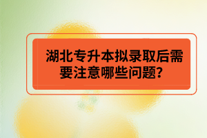 湖北專升本擬錄取后需要注意哪些問題？