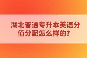 湖北普通專升本英語分值分配怎么樣的？