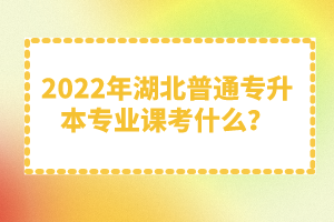 2022年湖北普通專升本專業(yè)課考什么？