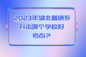 2023年湖北普通專升本哪個學(xué)校好考點(diǎn)？