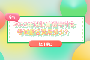 2023年湖北普通專(zhuān)升本考試報(bào)名費(fèi)用多少？