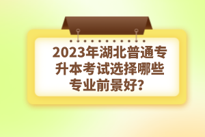 2023年湖北普通專升本考試選擇哪些專業(yè)前景好？