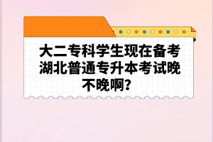大二專科學(xué)生現(xiàn)在備考湖北普通專升本考試晚不晚??？