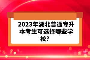 2023年湖北普通專升本考生可選擇哪些學(xué)校？