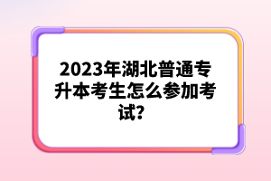 2023年湖北普通專升本考生怎么參加考試？