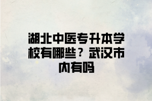 武漢有可以報中醫(yī)類專業(yè)的湖北普通專升本學校嗎？